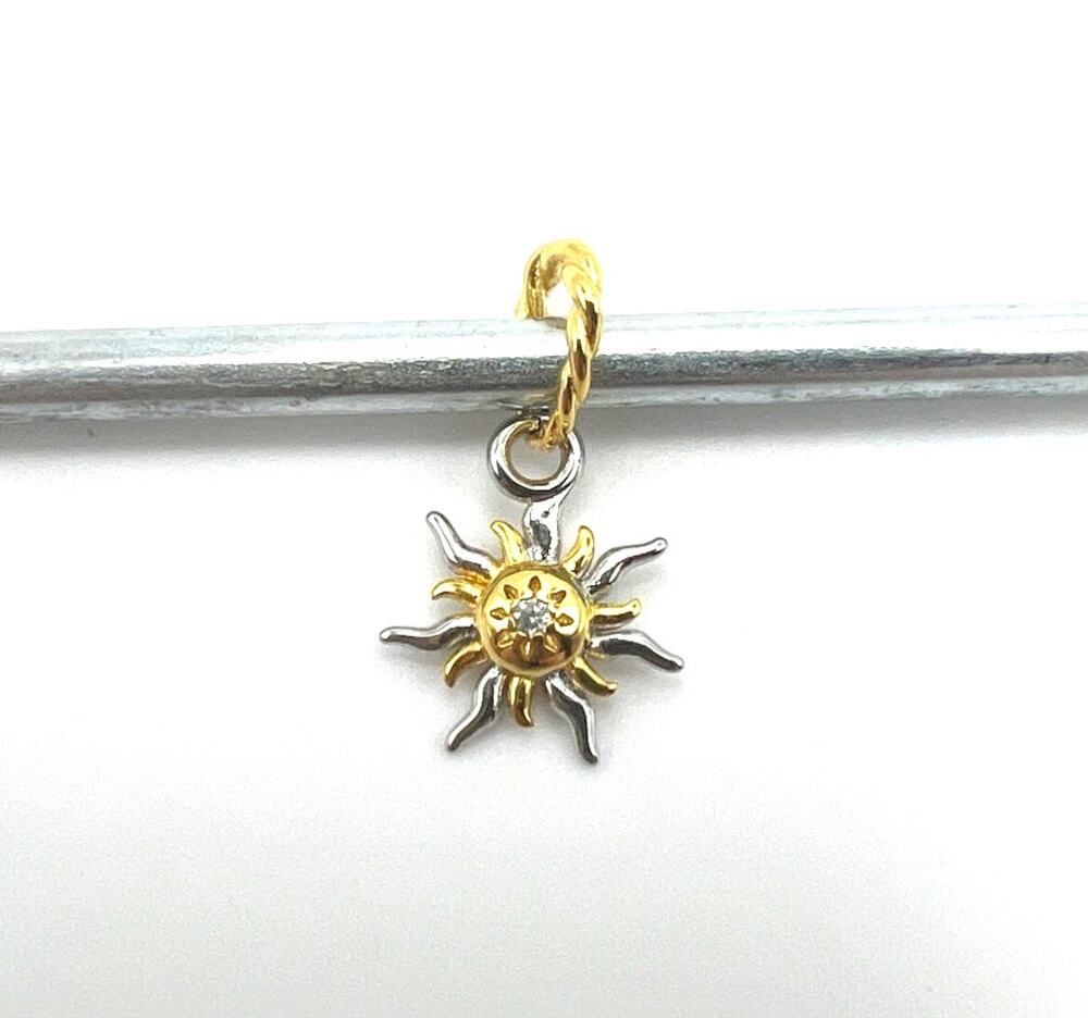 New Tangled Sun Two Toned Charm for European Bracelet